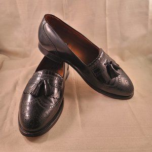 Bostonian Black Leather Tassel Kilt Wingtip slip  loafers Size 10 No.26271